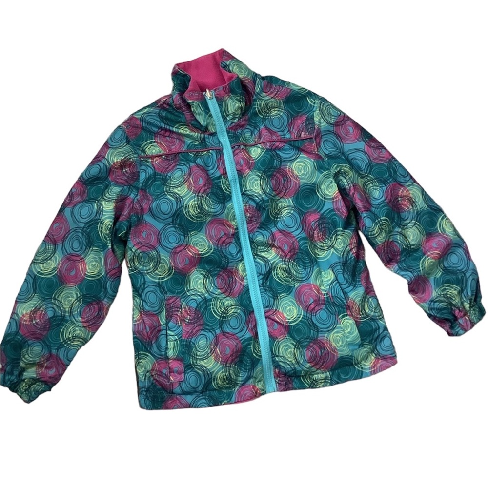 Hawke & Co. fleece blue swirl design | girls S 7/8 | light jacket coat fall